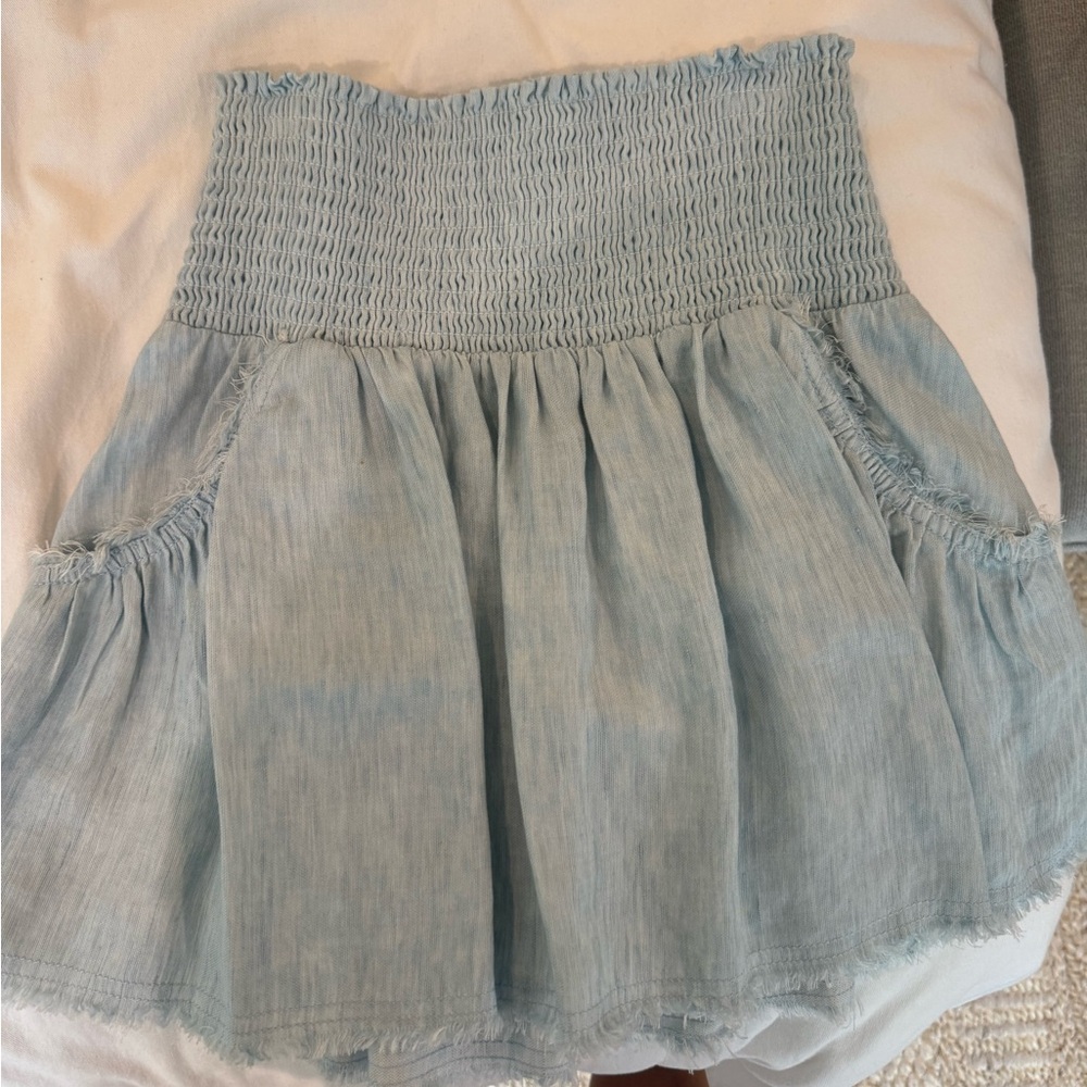 Ramy Brook Light Blue Cinch Waist skirt